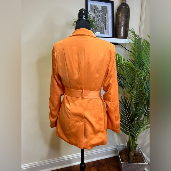 The Drop Burnt Orange Belted Hip Length Blazer Medium - Picture 9 of 9